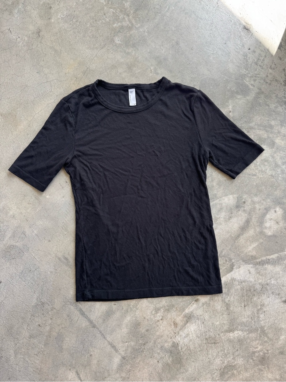 American Apparel Ribbed Black Tee